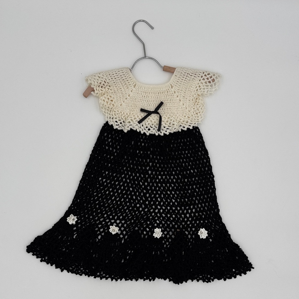 Charming Black and Cream Kids Dress